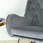 Hannah Mid Century Modern Rocking Chair In Dark Grey - Image 5