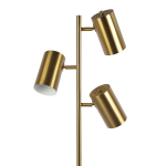 Harmony Brassed Gold Floor Lamp with Rotary Switch Triple Spots Metal Block Base - Image 3