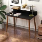 Hayley Rectangular Solid Wood Desk In Black - Image 2