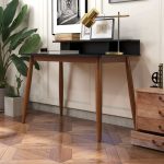 Hayley Rectangular Solid Wood Desk In Black - Image 5