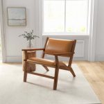 Hendrix Antique Tan Leather Arm Chair - Image 2