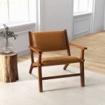 Hendrix Antique Tan Leather Arm Chair - Image 3
