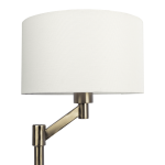 Horizon Brushed Nickel Table Lamp with On/Off Switch Curved Metal Base Linen Shade - Image 3