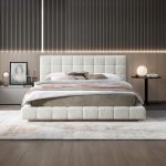 Hudson Ivory Boucle Queen Bed - Image 3