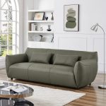 Hughes Olive Green Leather Sofa - Image 4