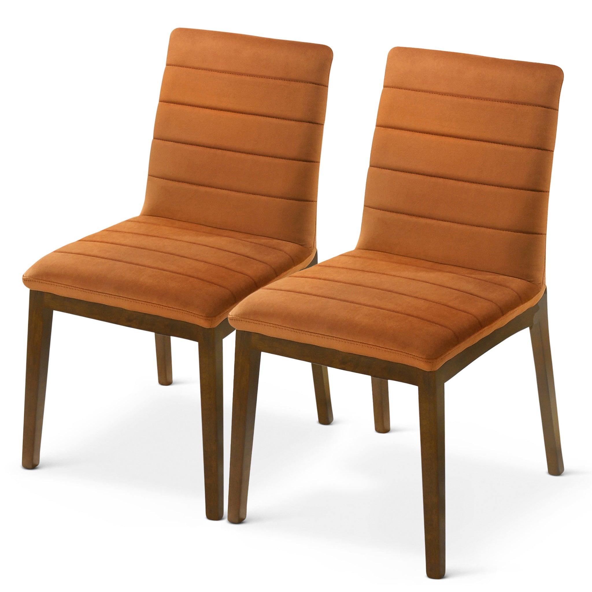 Ines Burnt Orange Velvet Dining Chair (Set Of 2) Ines Burnt Orange Velvet Dining Chair (Set Of 2)