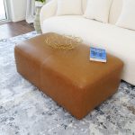 Ingram Tan Leather Ottoman - Image 3