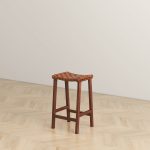 James Mid-Century Modern Genuine Tan Leather 24.5" Counter Stool - Image 3