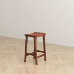 James Mid-Century Modern Genuine Tan Leather 24.5" Counter Stool - Image 5
