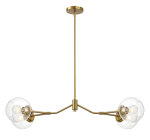 Jewel Four Lights Modern Farmhouse Chandelier Ceiling Hanging Light Fixture For Kitchen Island Dining Room 36"L × 20"W × 7.25"H with Clear Glass - Image 3