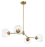 Jewel Four Lights Modern Farmhouse Chandelier Ceiling Hanging Light Fixture For Kitchen Island Dining Room 36"L × 20"W × 7.25"H with Clear Glass - Image 4