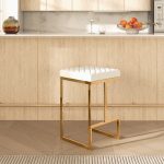 Joel Mid Century Modern Luxury Upholstered Stool - Image 2