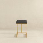 Joel Mid Century Modern Luxury Upholstered Stool - Image 2