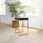 Joel Mid Century Modern Luxury Upholstered Stool - Image 2