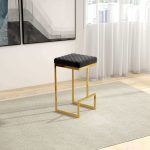 Joel Mid Century Modern Luxury Upholstered Stool - Image 3