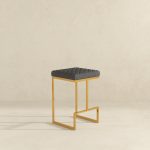 Joel Mid Century Modern Luxury Upholstered Stool - Image 3