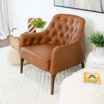 Joshua  Tufted Tan Leather Lounge Chair - Image 4
