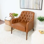 Joshua  Tufted Tan Leather Lounge Chair - Image 5