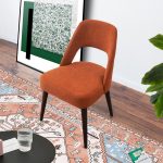 Juliana Mid Century Modern Burnt Orange Fabric Dining Chair (Set Of 2) - Image 2
