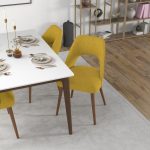 Juliana Mid Century Modern Yellow Fabric Dining Chair (Set Of 2) - Image 4