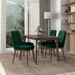 Kate  Green Velvet Solid Wood Dining Chair (Set Of 2) - Image 2