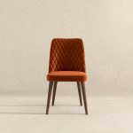 Katie  Burnt Orange Velvet Dining Chair (Set Of 2) - Image 3
