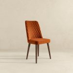 Katie  Burnt Orange Velvet Dining Chair (Set Of 2) - Image 4