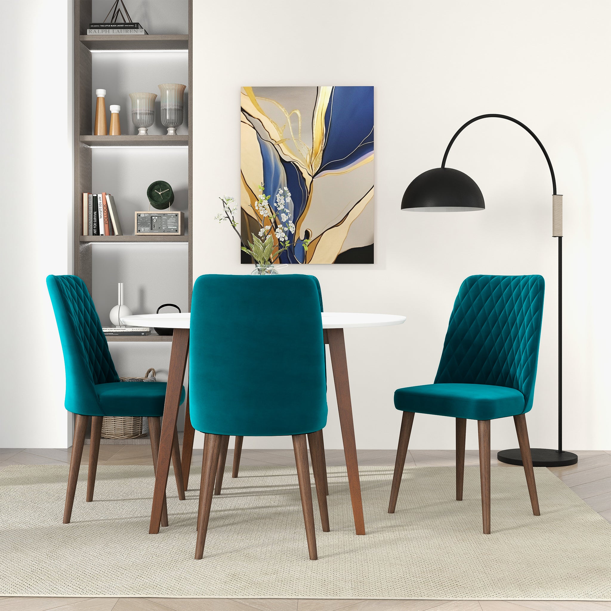 Katie Teal Velvet Dining Chair (Set Of 2) Katie Teal Velvet Dining Chair (Set Of 2)