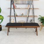 Keira Black Vegan Leather Bench - Image 4