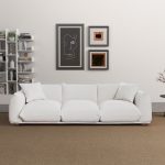 Kely  100'' Cream Boucle Upholstered Sofa - Image 2