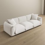Kely  100'' Cream Boucle Upholstered Sofa - Image 4