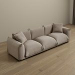 Kely 100'' Mocha Boucle Upholstered Sofa - Image 3