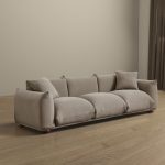 Kely 100'' Mocha Boucle Upholstered Sofa - Image 5