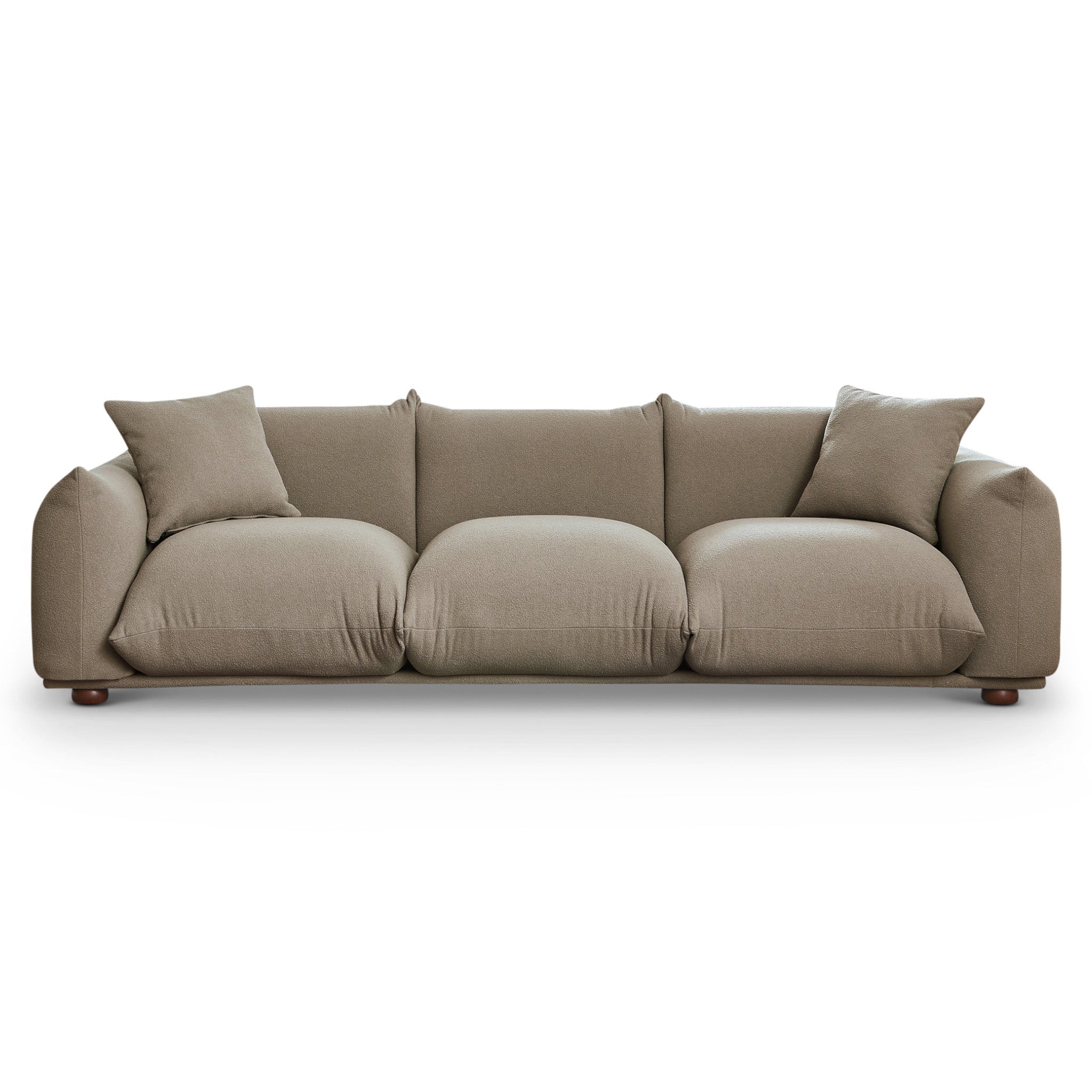 Kely 100'' Mocha Boucle Upholstered Sofa Kely 100'' Mocha Boucle Upholstered Sofa