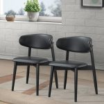 Korbin Black Vegan Leather Dining Chair (Set Of 2) - Image 2