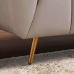 LaMattina Genuine Italian Grey Leather Channel Tufted Sofa - Image 3