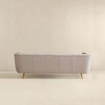 LaMattina Genuine Italian Grey Leather Channel Tufted Sofa - Image 5