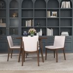 Laura  Beige Linen Solid Wood Dining Chair (Set Of 2) - Image 2