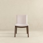 Laura  Beige Linen Solid Wood Dining Chair (Set Of 2) - Image 4