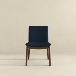 Laura  Blue Linen Solid Wood Dining Chair (Set Of 2) - Image 3