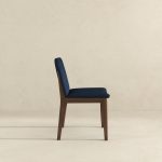 Laura  Blue Linen Solid Wood Dining Chair (Set Of 2) - Image 4