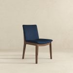Laura  Blue Linen Solid Wood Dining Chair (Set Of 2) - Image 5