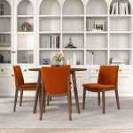 Laura  Burnt Orange Velvet Solid Wood Dining Chair (Set Of 2) - Image 2