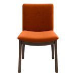 Laura  Burnt Orange Velvet Solid Wood Dining Chair (Set Of 2)