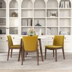 Laura  Gold Velvet Solid Wood Dining Chair (Set Of 2) - Image 2