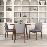 Laura  Light Grey Linen Solid Wood Dining Chair (Set Of 2) - Image 2