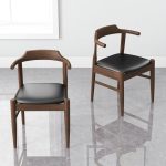Leon Mid-Century Modern Leather Dining Chair (Set of 2) - Image 2