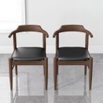 Leon Mid-Century Modern Leather Dining Chair (Set of 2) - Image 3