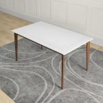 Lindsey  Solid Wood White Top Dining Table - Image 3