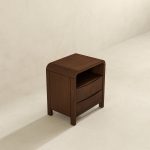 Lionel Mid Century Modern Solid Wood Nightstand 2-Drawer - Image 4